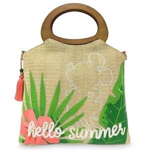 Mickey Mouse Tropical Raffia Handbag